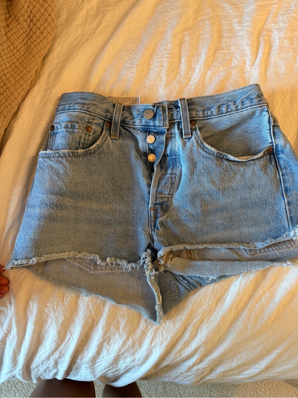 Levi’s 501 High-Rise Light Wash Denim Cutoff Shorts